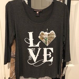 NWT Camo LOVE shirt